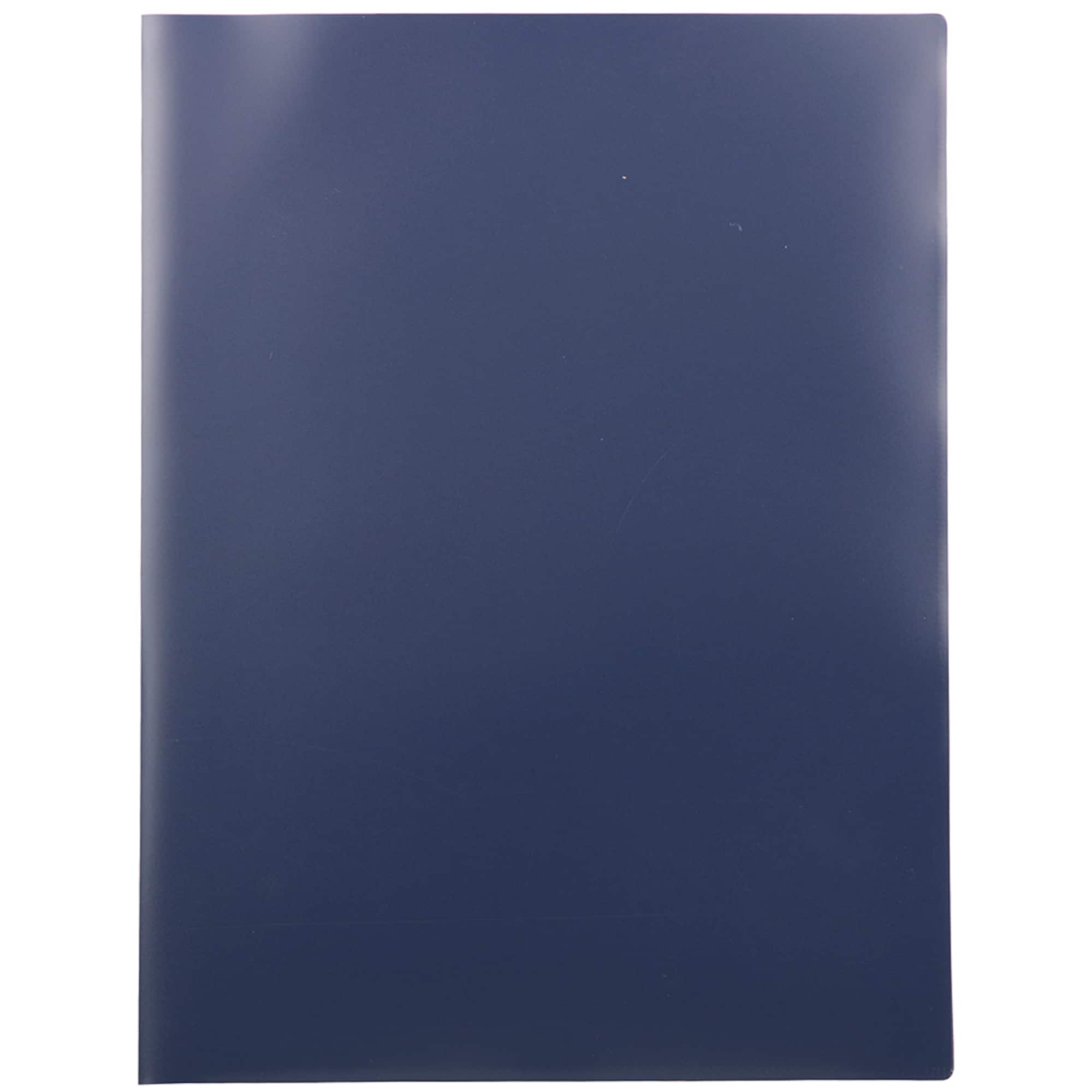 JAM Paper Navy Heavy Duty Plastic High 6-Pocket Folder, 2ct.